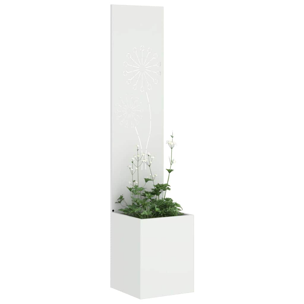 Tuin Privacy Screen Fretwerk Wit 32 x 150 cm Koudgewalst staal is nu te koop bij PeponiXL, paradijselijk wonen!
