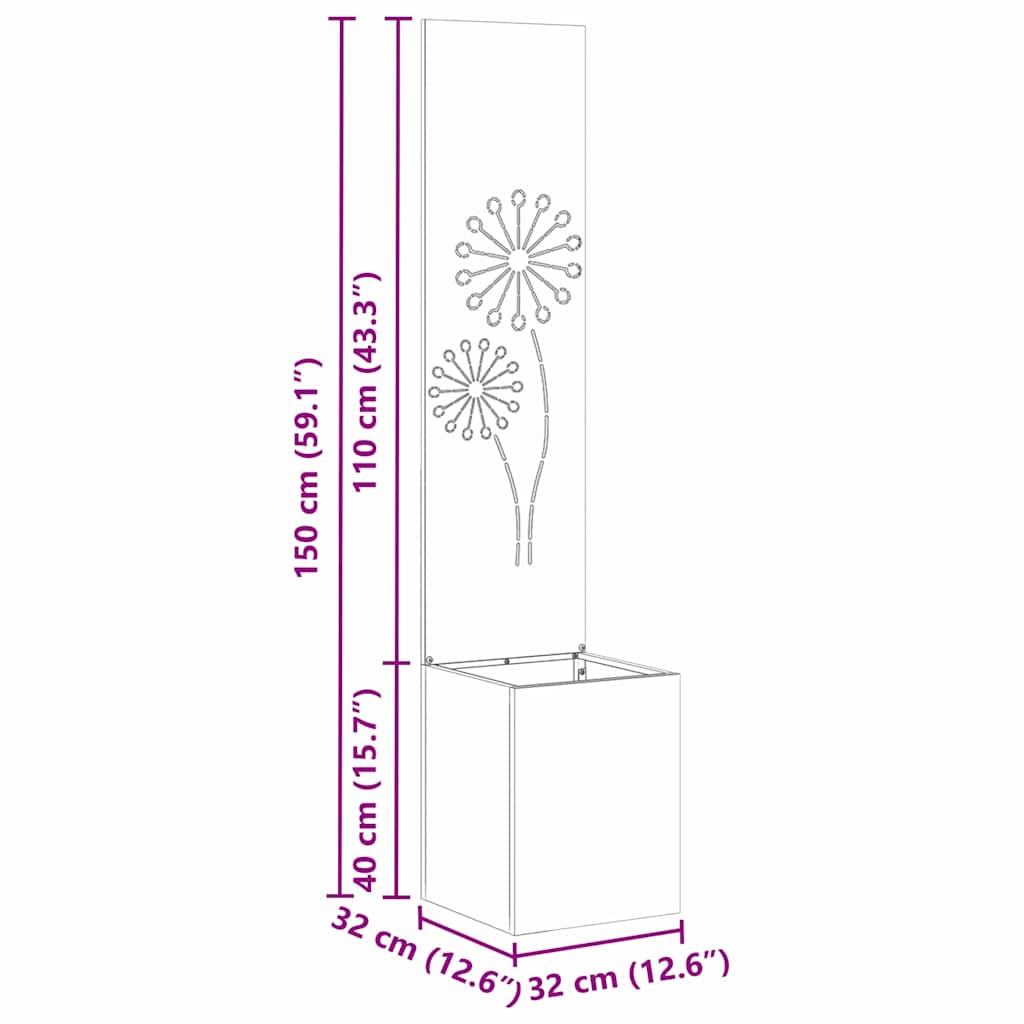 Tuin Privacy Screen Fretwerk Wit 32 x 150 cm Koudgewalst staal is nu te koop bij PeponiXL, paradijselijk wonen!