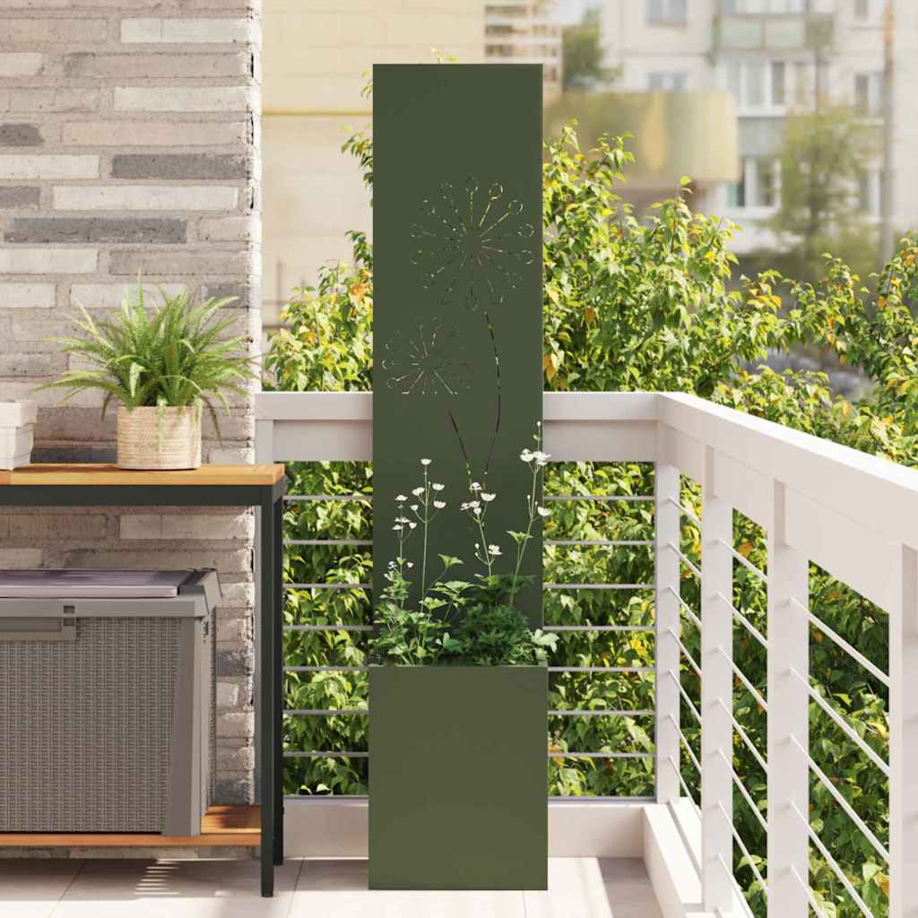 Tuin Privacy Screen Olijfgroen 32 x 150 cm Koudgewalst staal is nu te koop bij PeponiXL, paradijselijk wonen!