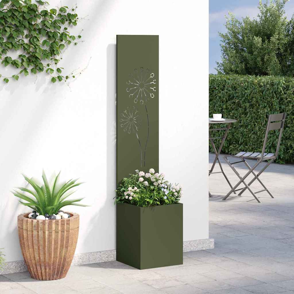 Tuin Privacy Screen Olijfgroen 32 x 150 cm Koudgewalst staal is nu te koop bij PeponiXL, paradijselijk wonen!