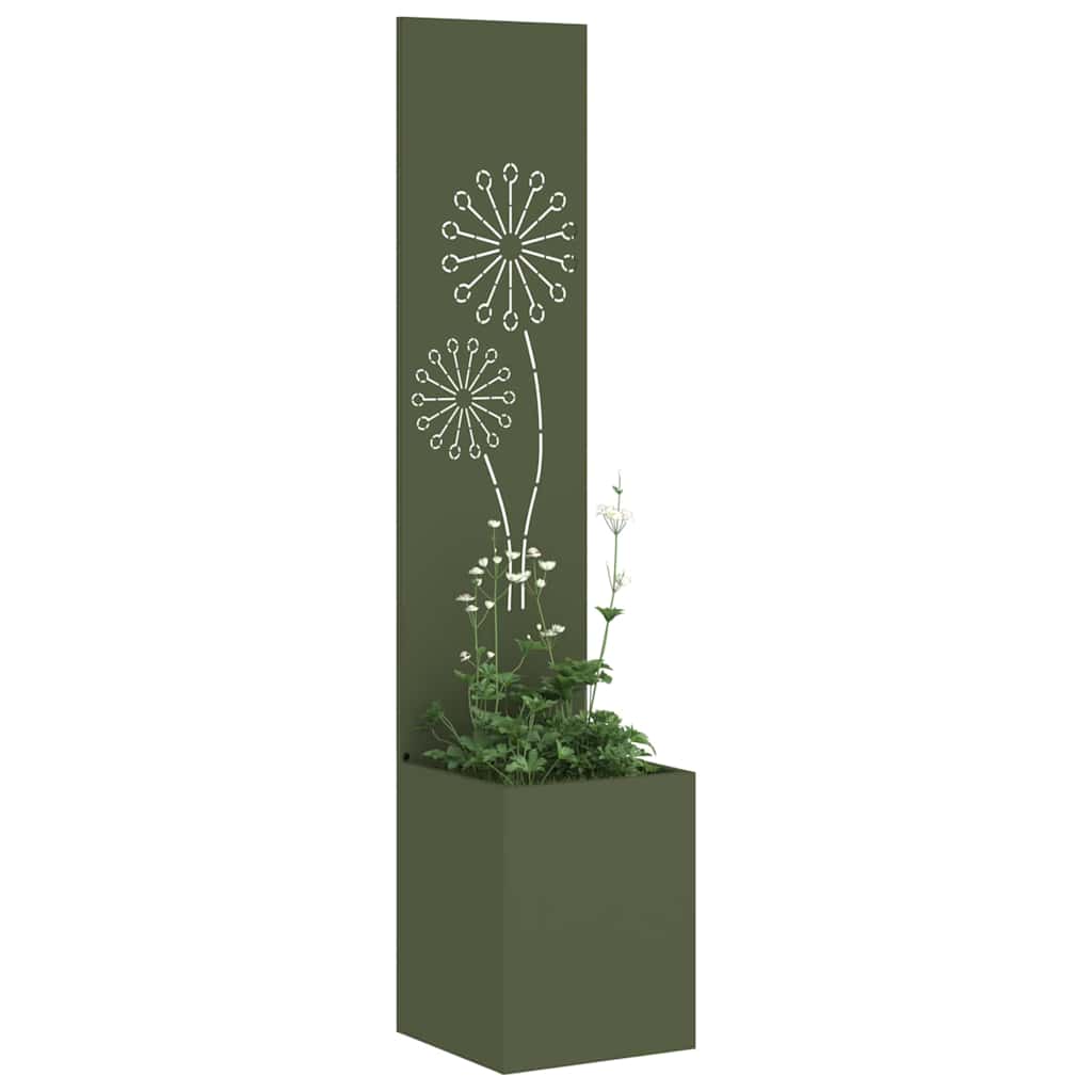 Tuin Privacy Screen Olijfgroen 32 x 150 cm Koudgewalst staal is nu te koop bij PeponiXL, paradijselijk wonen!