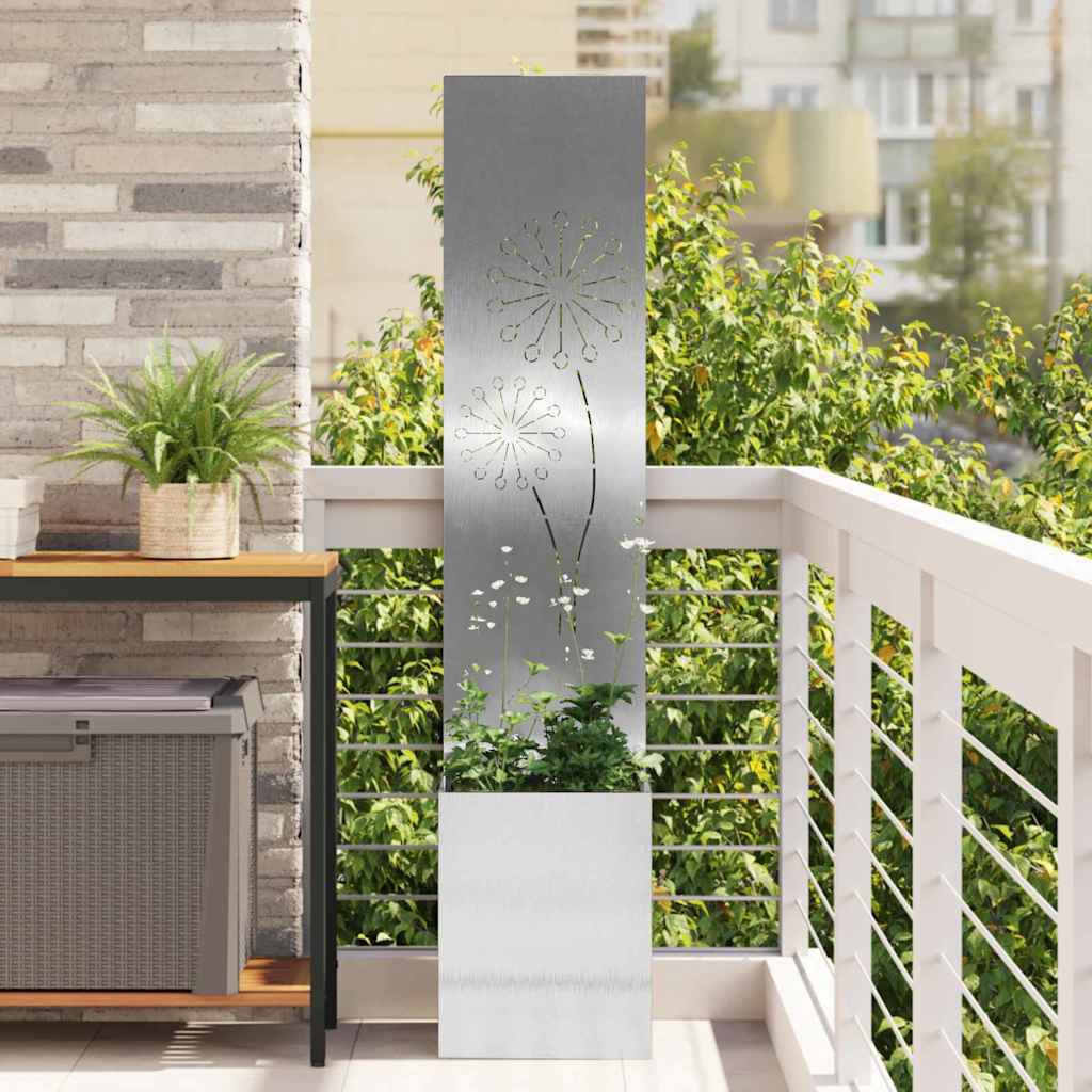 Tuin Privacy Screen Fretwerk Zilver 32 x 150 cm Roestvrij staal is nu te koop bij PeponiXL, paradijselijk wonen!