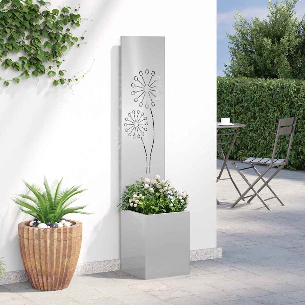 Tuin Privacy Screen Fretwerk Zilver 32 x 150 cm Roestvrij staal is nu te koop bij PeponiXL, paradijselijk wonen!