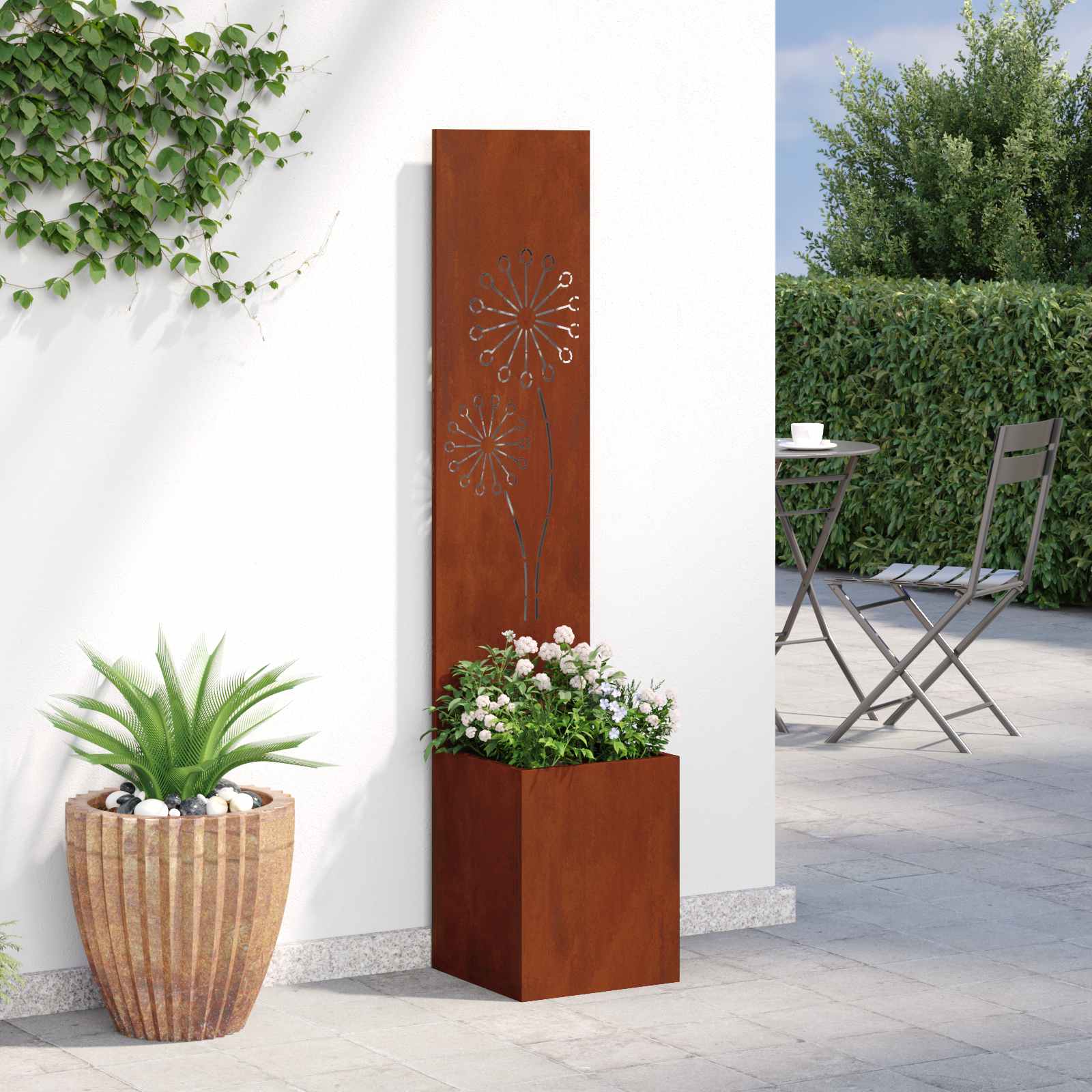 Tuin Privacy Screen Roestig 32 x 32 x 150 cm Cortenstaal is nu te koop bij PeponiXL, paradijselijk wonen!