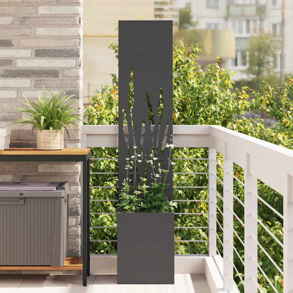 Tuin Privacy Screen Zwart 32 x 32 x 150 cm Koudgewalst staal is nu te koop bij PeponiXL, paradijselijk wonen!