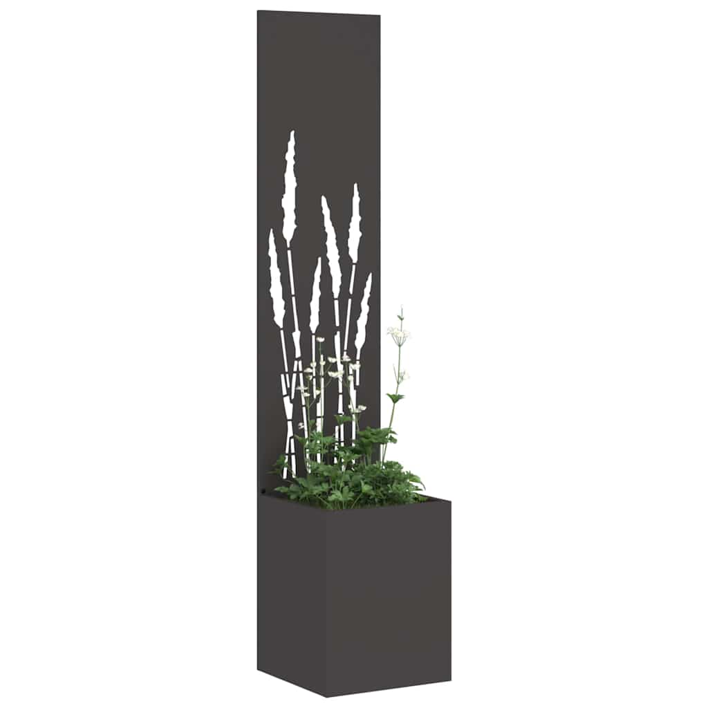 Tuin Privacy Screen Zwart 32 x 32 x 150 cm Koudgewalst staal is nu te koop bij PeponiXL, paradijselijk wonen!