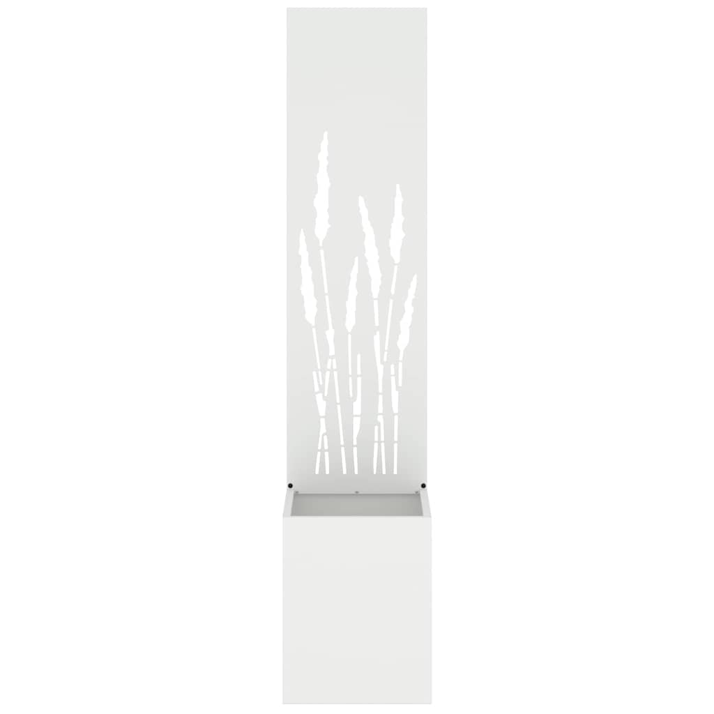 Tuin Privacy Screen Fretwerk Wit 32 x 150 cm Koudgewalst staal is nu te koop bij PeponiXL, paradijselijk wonen!