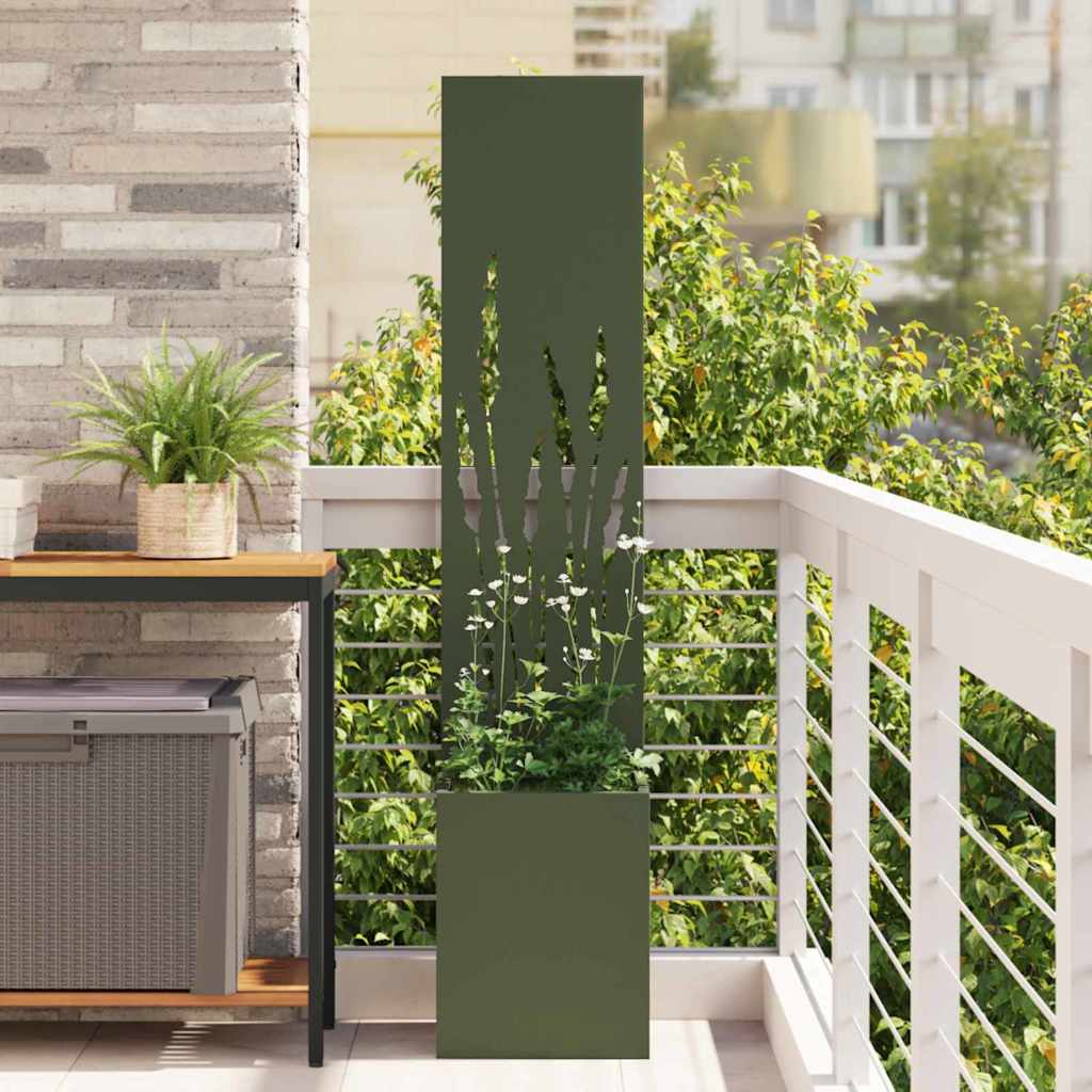 Tuin Privacy Screen Olijfgroen 32 x 150 cm Koudgewalst staal is nu te koop bij PeponiXL, paradijselijk wonen!