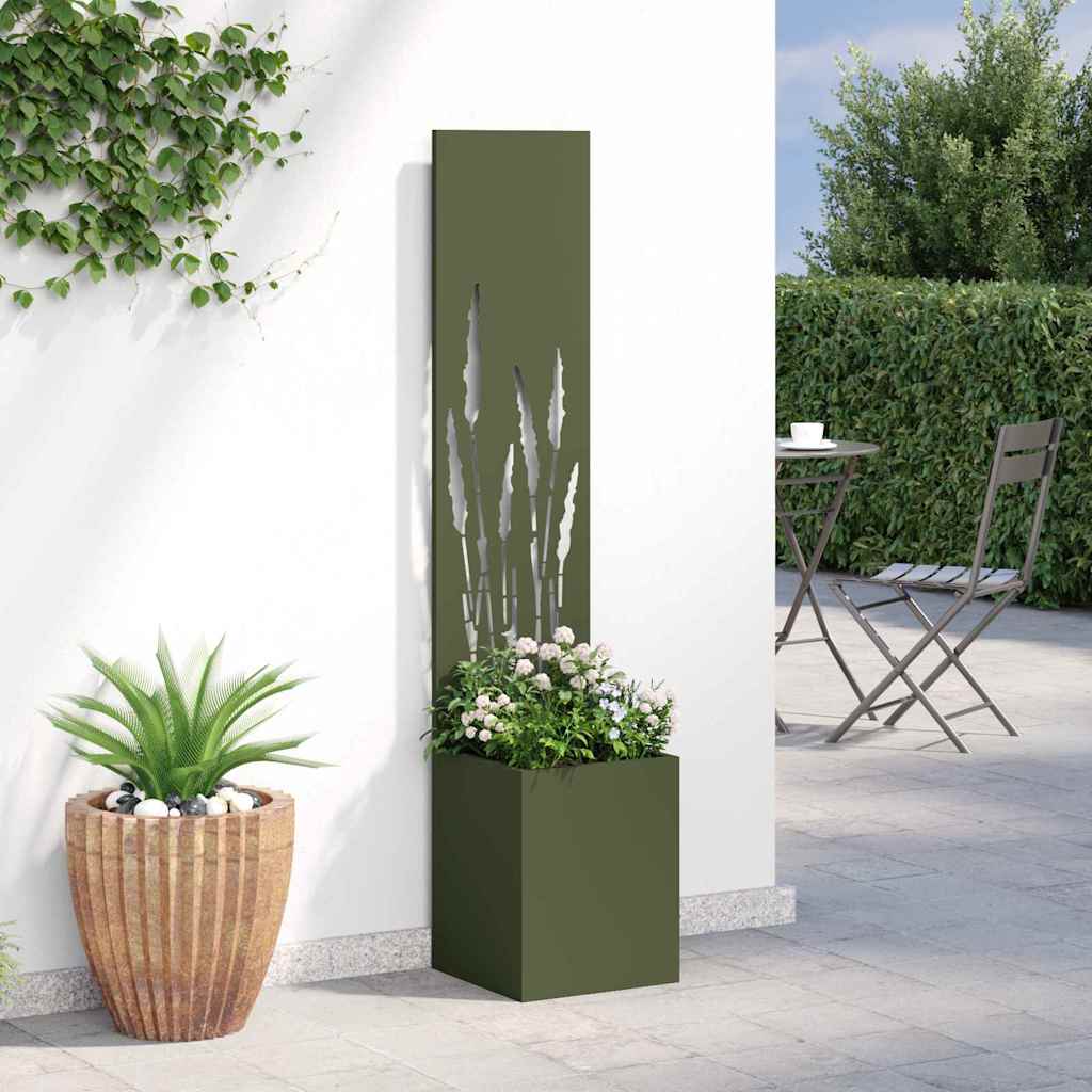 Tuin Privacy Screen Olijfgroen 32 x 150 cm Koudgewalst staal is nu te koop bij PeponiXL, paradijselijk wonen!