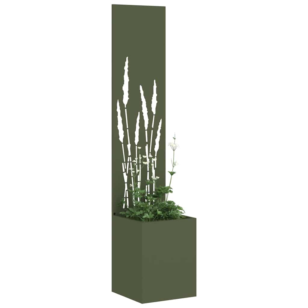 Tuin Privacy Screen Olijfgroen 32 x 150 cm Koudgewalst staal is nu te koop bij PeponiXL, paradijselijk wonen!