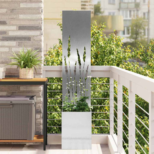 Tuin Privacy Screen Fretwerk Zilver 32 x 150 cm Roestvrij staal is nu te koop bij PeponiXL, paradijselijk wonen!