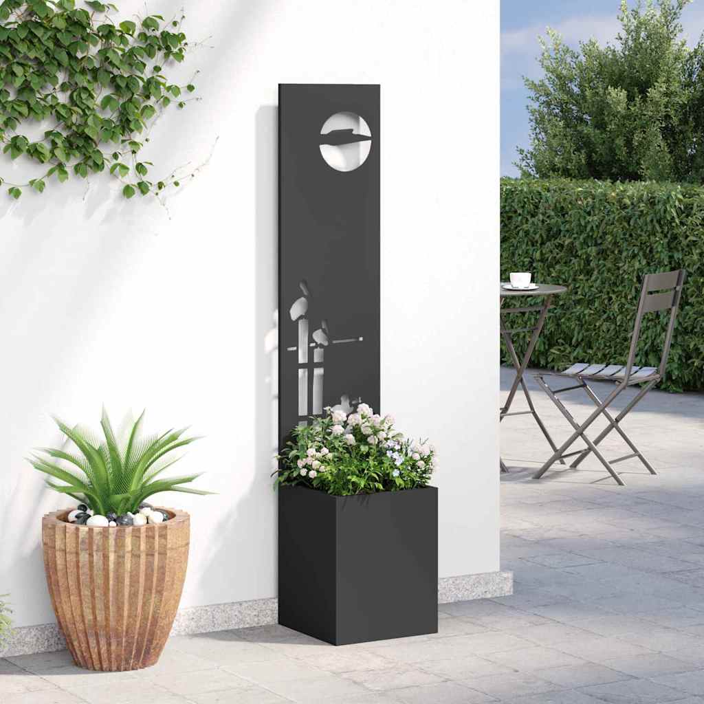 Tuin Privacy Screen Zwart 32 x 150 cm Koudgewalst staal is nu te koop bij PeponiXL, paradijselijk wonen!