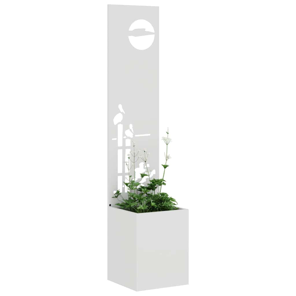 Tuin Privacy Screen Wit 32 x 32 x 150 cm Koudgewalst staal is nu te koop bij PeponiXL, paradijselijk wonen!