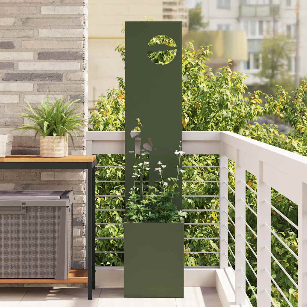 Tuin Privacy Screen Olijfgroen 32 x 150 cm Koudgewalst staal is nu te koop bij PeponiXL, paradijselijk wonen!
