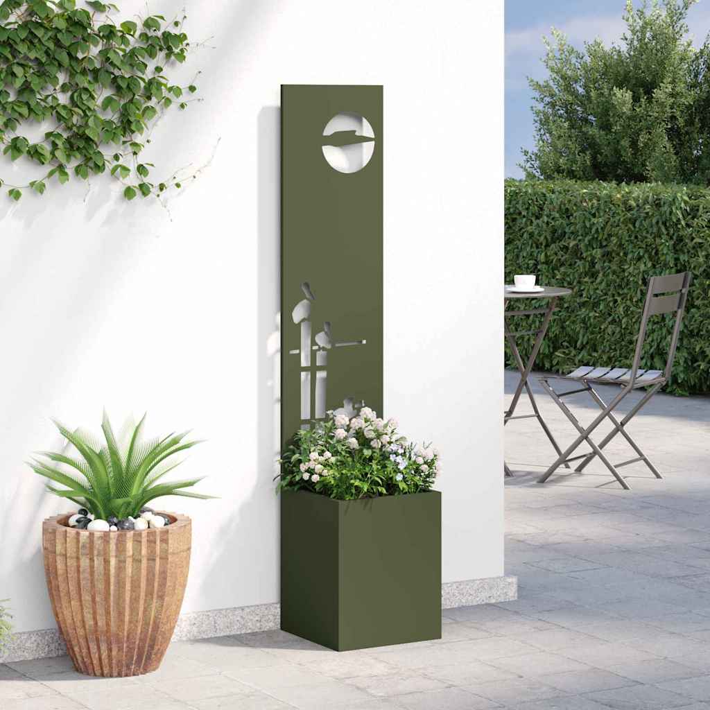 Tuin Privacy Screen Olijfgroen 32 x 150 cm Koudgewalst staal is nu te koop bij PeponiXL, paradijselijk wonen!