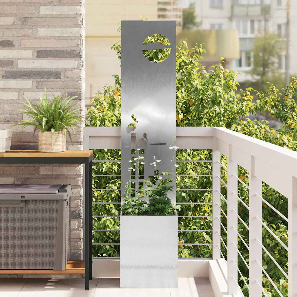 Tuin Privacy Screen Fretwerk Zilver 32 x 150 cm Roestvrij staal is nu te koop bij PeponiXL, paradijselijk wonen!