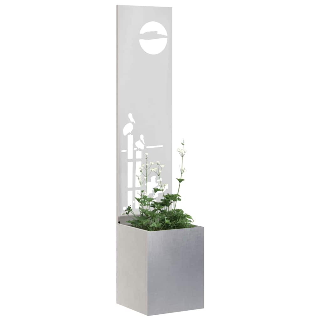 Tuin Privacy Screen Fretwerk Zilver 32 x 150 cm Roestvrij staal is nu te koop bij PeponiXL, paradijselijk wonen!