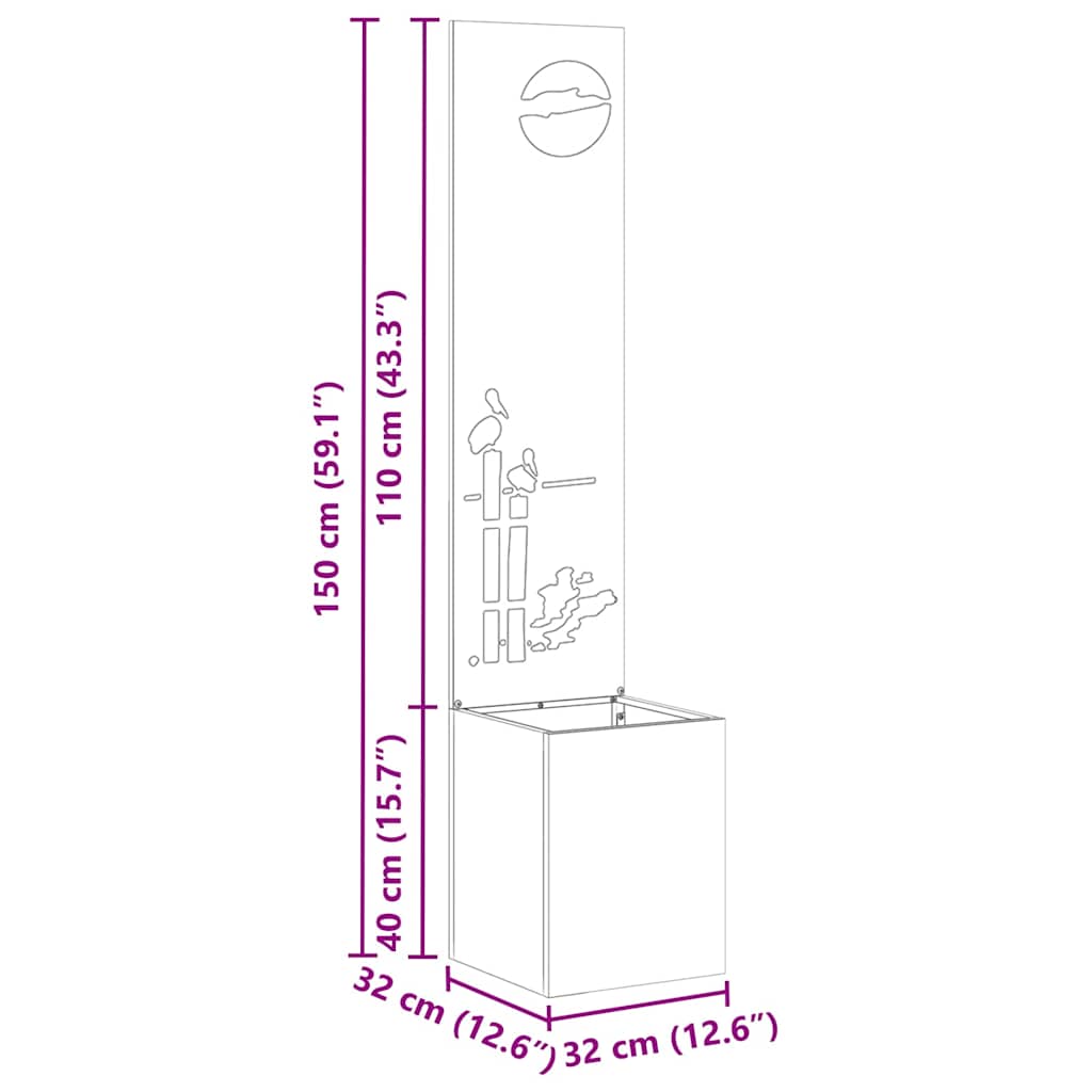 Tuin Privacy Screen Fretwerk Roestig 32 x 140 cm Cortenstaal is nu te koop bij PeponiXL, paradijselijk wonen!