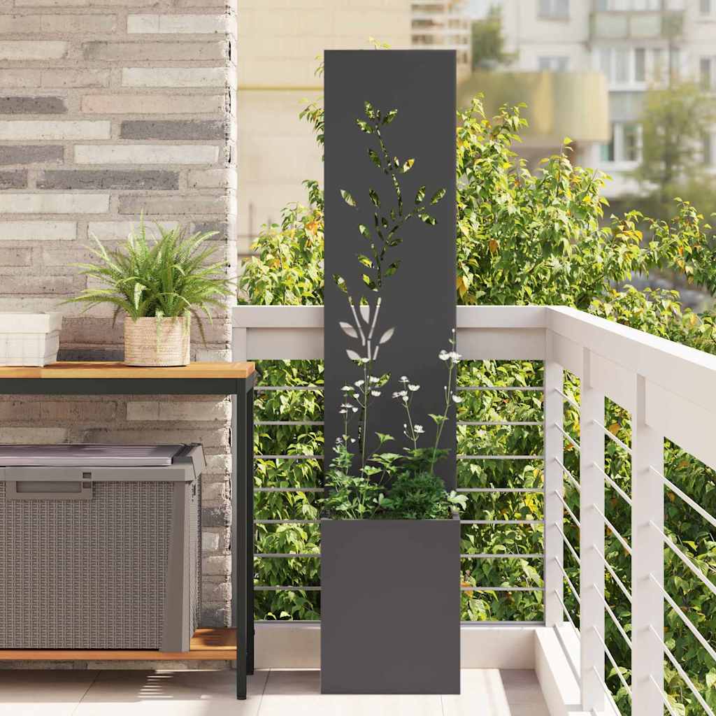 Tuin Privacy Screen Zwart 32 x 32 x 150 cm Koudgewalst staal is nu te koop bij PeponiXL, paradijselijk wonen!