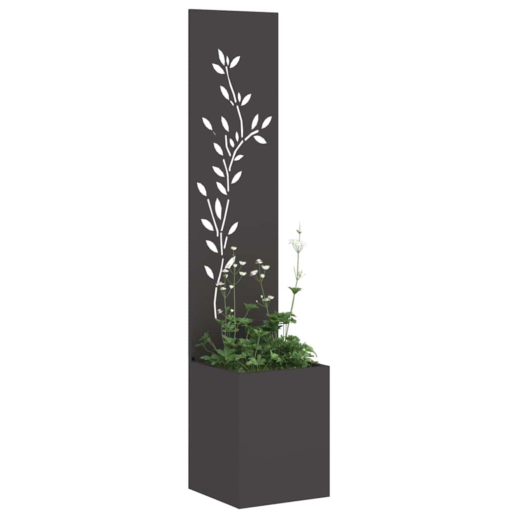 Tuin Privacy Screen Zwart 32 x 32 x 150 cm Koudgewalst staal is nu te koop bij PeponiXL, paradijselijk wonen!