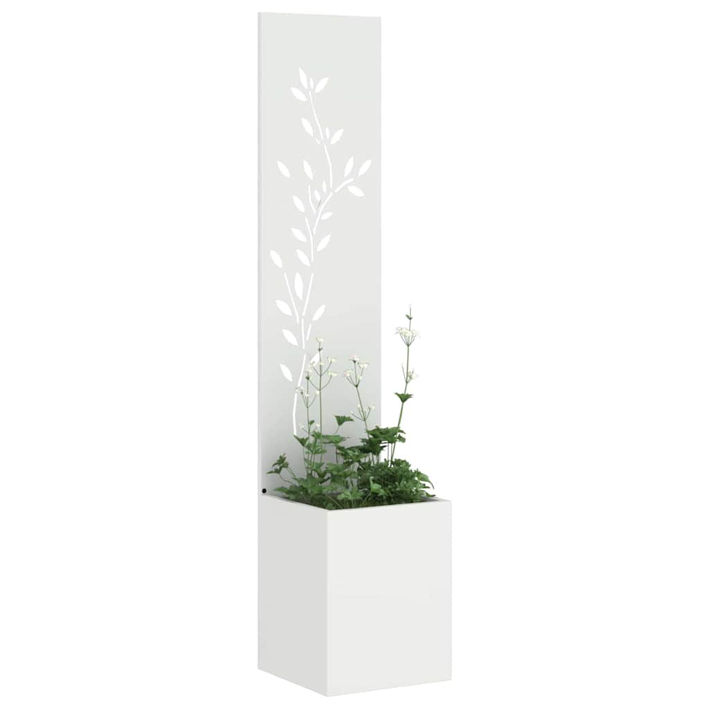 Tuin Privacy Screen Wit 32 x 32 x 150 cm Koudgewalst staal is nu te koop bij PeponiXL, paradijselijk wonen!