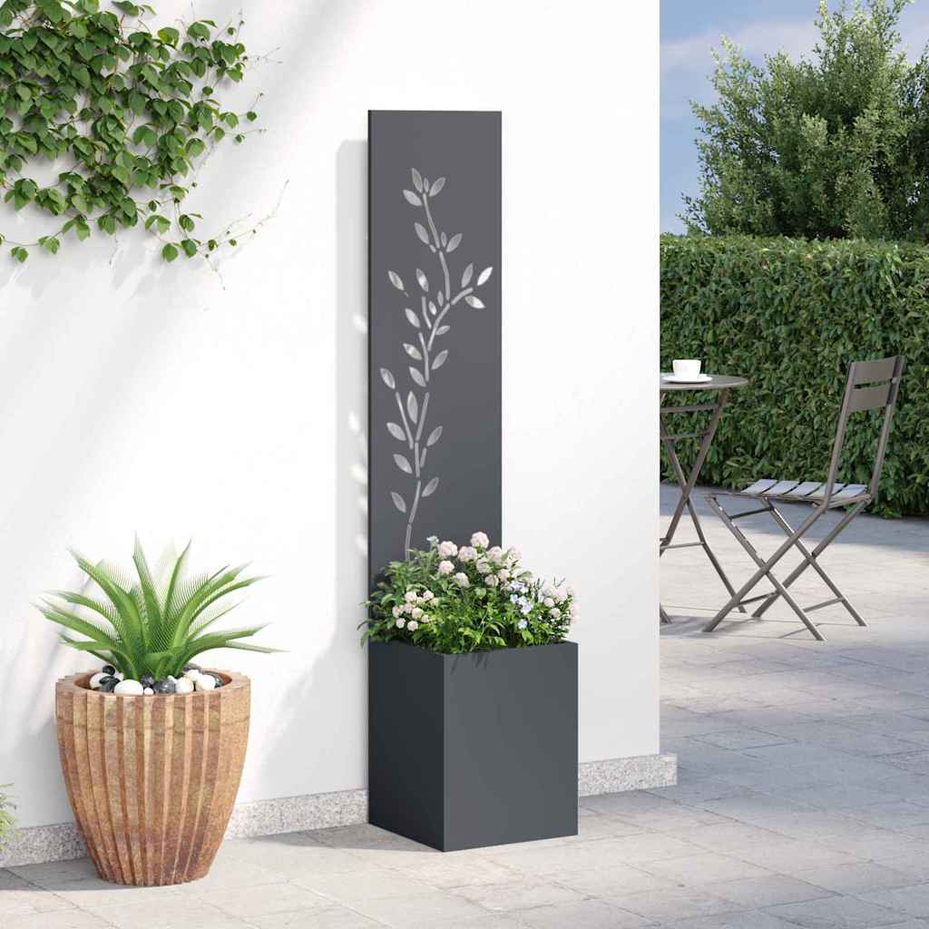 Tuin Privacy Screen Bloemen Antraciet 32 x 32 x 150 cm is nu te koop bij PeponiXL, paradijselijk wonen!