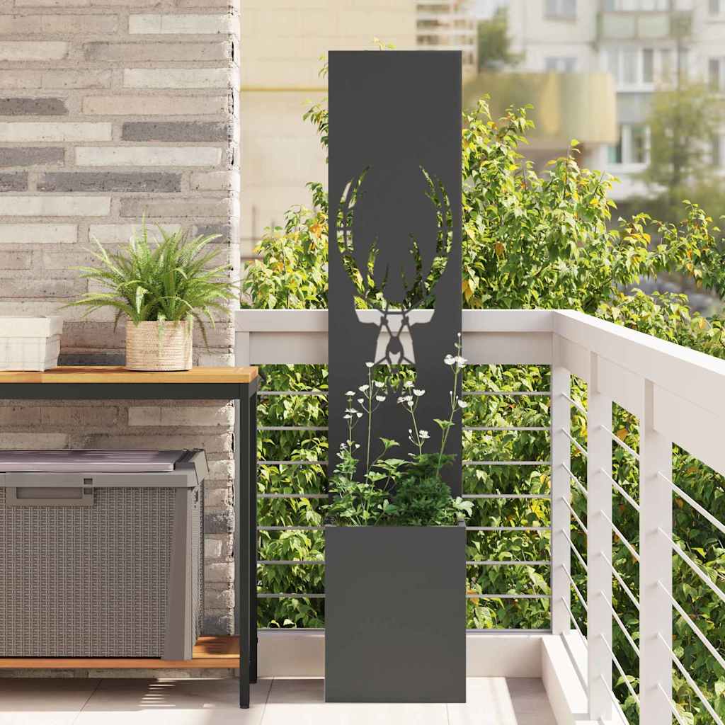 Tuin Privacy Screen Zwart 32 x 32 x 150 cm Koudgewalst staal is nu te koop bij PeponiXL, paradijselijk wonen!