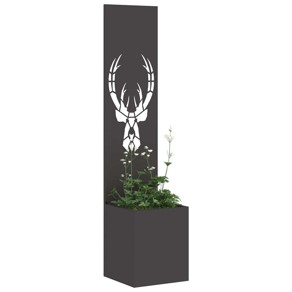Tuin Privacy Screen Zwart 32 x 32 x 150 cm Koudgewalst staal is nu te koop bij PeponiXL, paradijselijk wonen!
