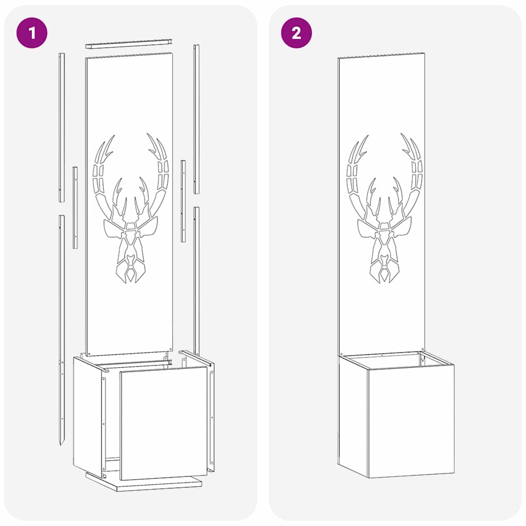 Tuin Privacy Screen Wit 32 x 32 x 150 cm Koudgewalst staal is nu te koop bij PeponiXL, paradijselijk wonen!