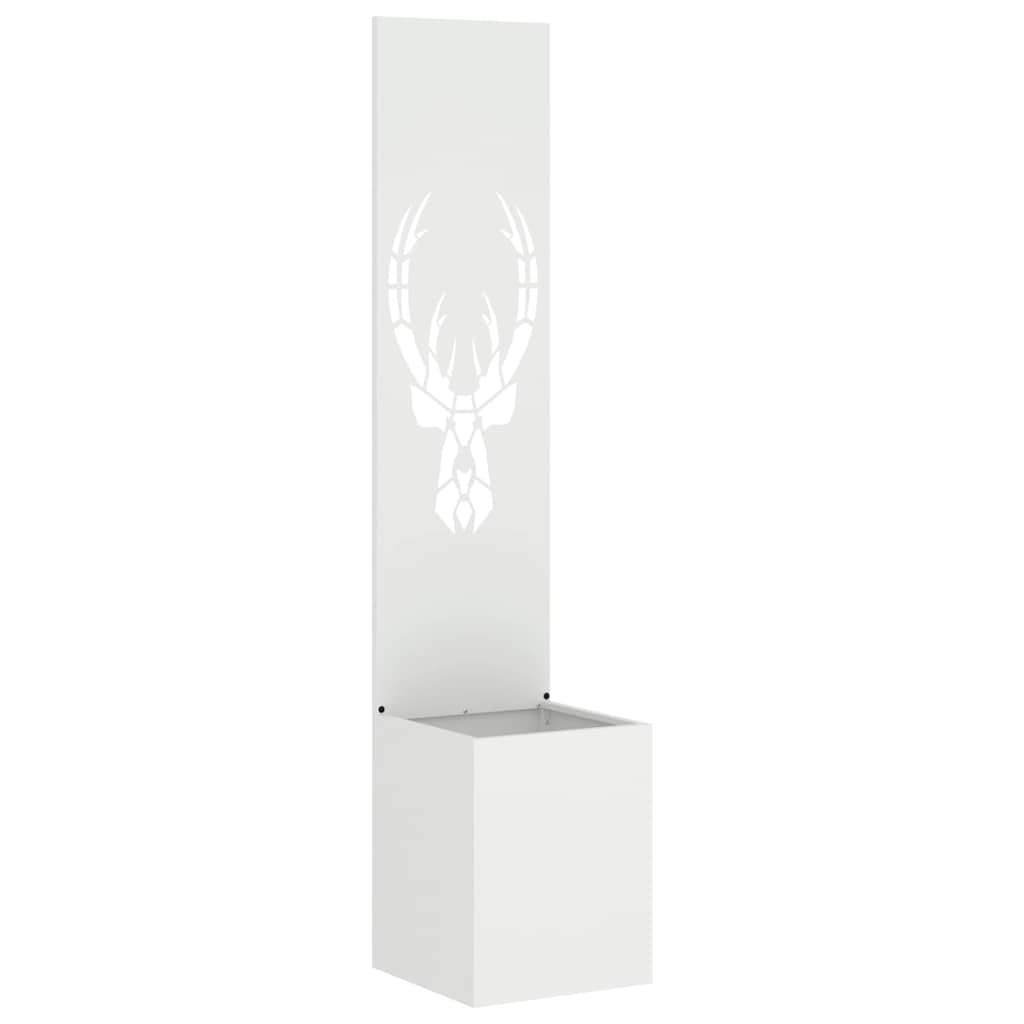 Tuin Privacy Screen Wit 32 x 32 x 150 cm Koudgewalst staal is nu te koop bij PeponiXL, paradijselijk wonen!