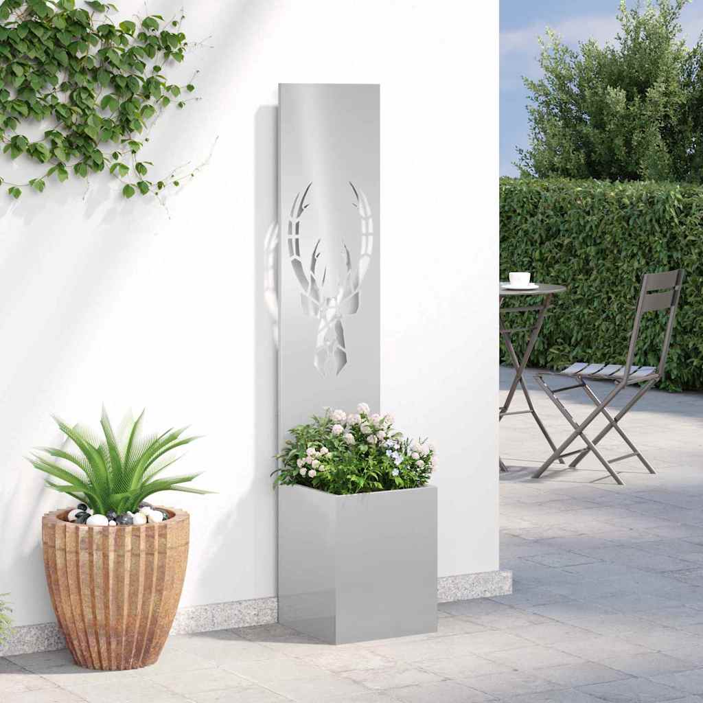 Tuin Privacy Screen Zilver 32 x 32 x 150 cm Roestvrij staal is nu te koop bij PeponiXL, paradijselijk wonen!