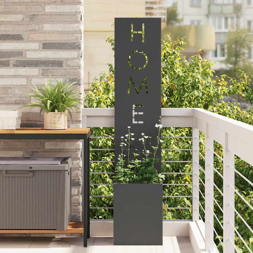 Tuin Privacy Screen Zwart 32 x 32 x 150 cm Koudgewalst staal is nu te koop bij PeponiXL, paradijselijk wonen!
