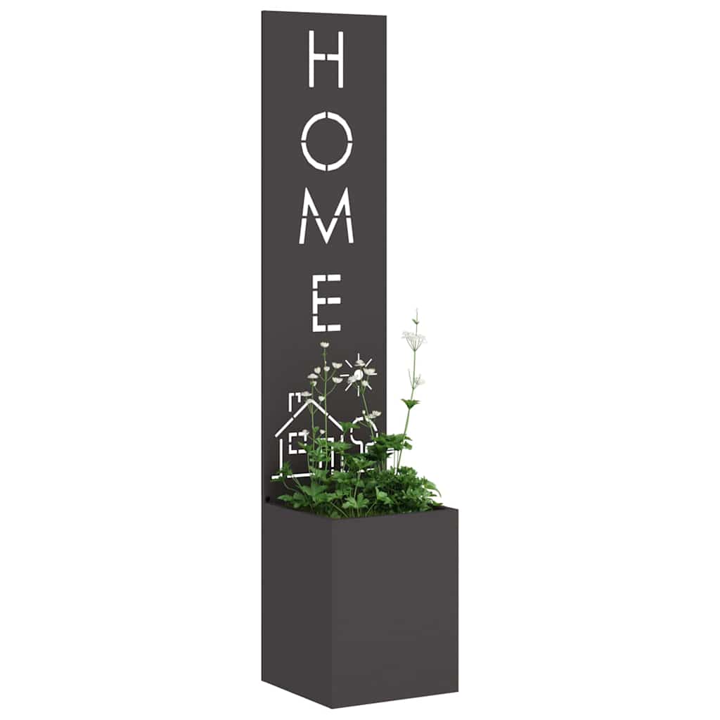 Tuin Privacy Screen Zwart 32 x 32 x 150 cm Koudgewalst staal is nu te koop bij PeponiXL, paradijselijk wonen!