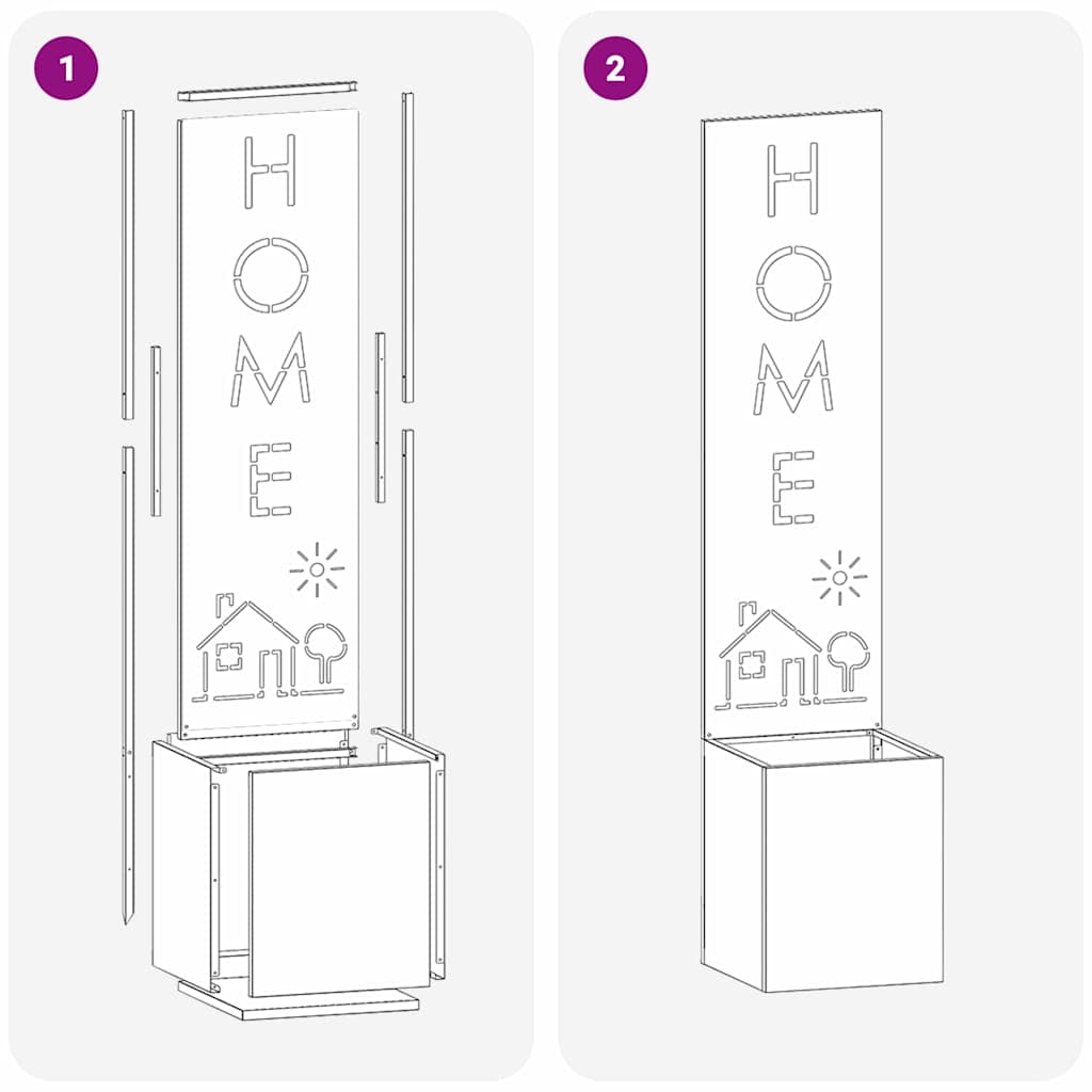 Tuin Privacy Screen Roestig 32 x 32 x 150 cm Cortenstaal is nu te koop bij PeponiXL, paradijselijk wonen!