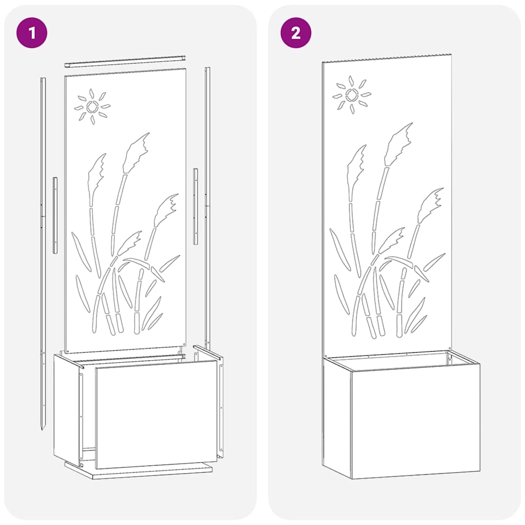 Tuin Privacy Screen Zwart 50 x 150 cm Koudgewalst staal is nu te koop bij PeponiXL, paradijselijk wonen!