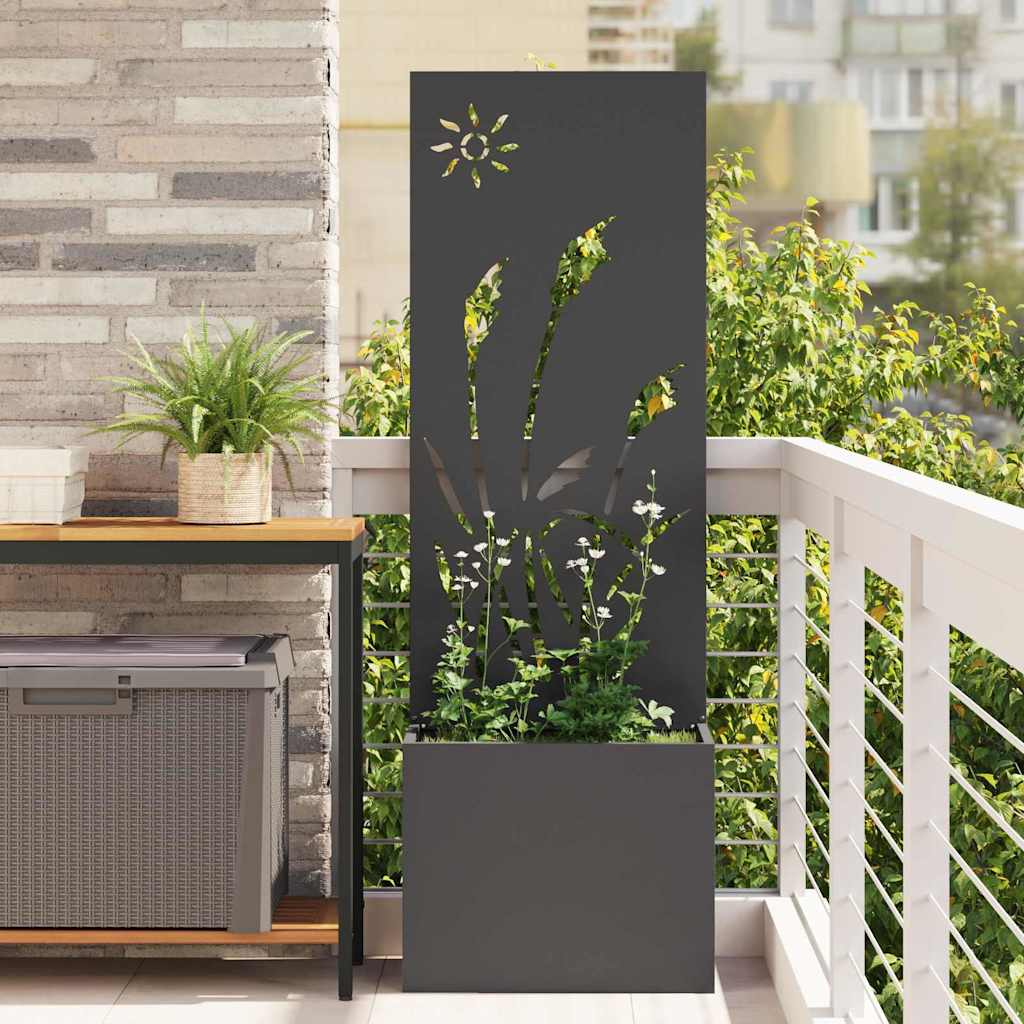 Tuin Privacy Screen Zwart 50 x 150 cm Koudgewalst staal is nu te koop bij PeponiXL, paradijselijk wonen!