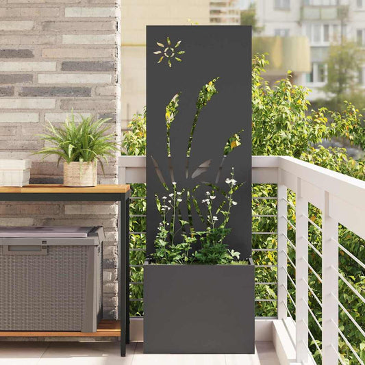 Tuin Privacy Screen Zwart 50 x 150 cm Koudgewalst staal is nu te koop bij PeponiXL, paradijselijk wonen!
