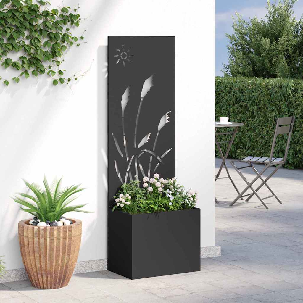 Tuin Privacy Screen Zwart 50 x 150 cm Koudgewalst staal is nu te koop bij PeponiXL, paradijselijk wonen!