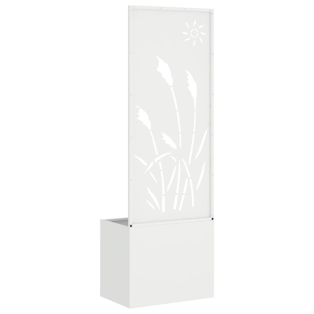 Tuin Privacy Screen Fretwerk Wit 50 x 140 cm Koudgewalst staal is nu te koop bij PeponiXL, paradijselijk wonen!