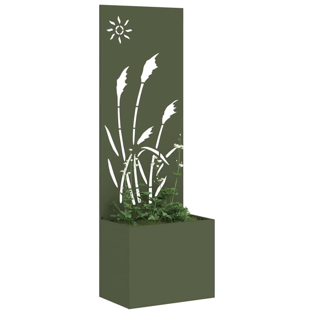 Tuin Privacy Screen Olijfgroen 50 x 140 cm Koudgewalst staal is nu te koop bij PeponiXL, paradijselijk wonen!