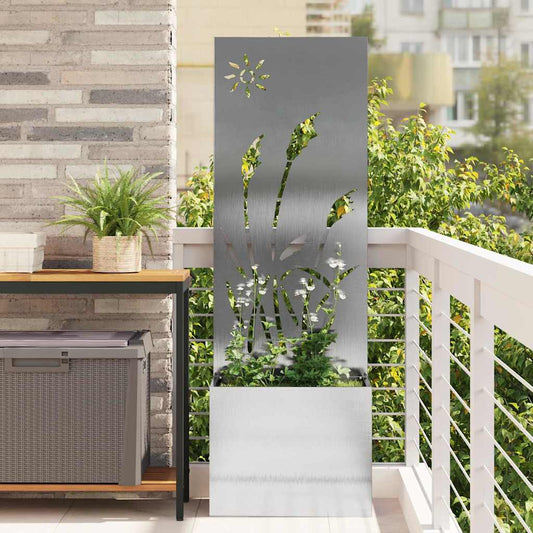 Tuin Privacy Screen Fretwerk Zilver 50 x 150 cm Roestvrij staal is nu te koop bij PeponiXL, paradijselijk wonen!