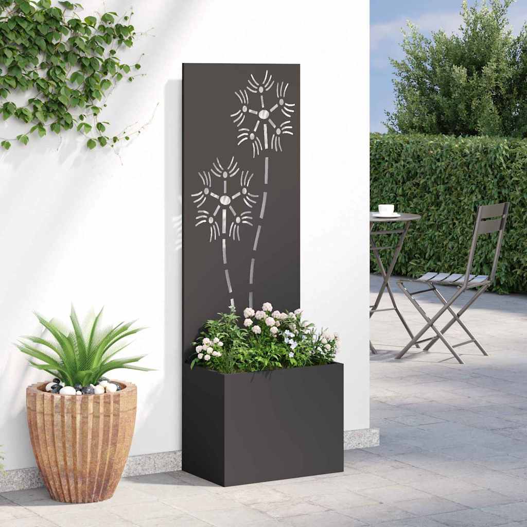 Tuin Privacy Screen Zwart 50 x 32 x 150 cm Koudgewalst staal is nu te koop bij PeponiXL, paradijselijk wonen!
