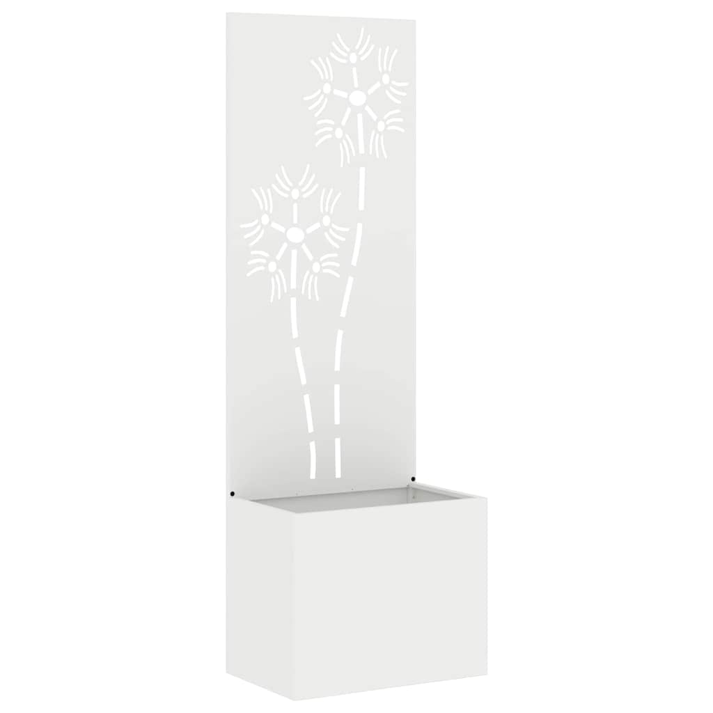 Tuin Privacy Screen Bloemen Wit 50 x 150 cm Koudgewalst staal is nu te koop bij PeponiXL, paradijselijk wonen!