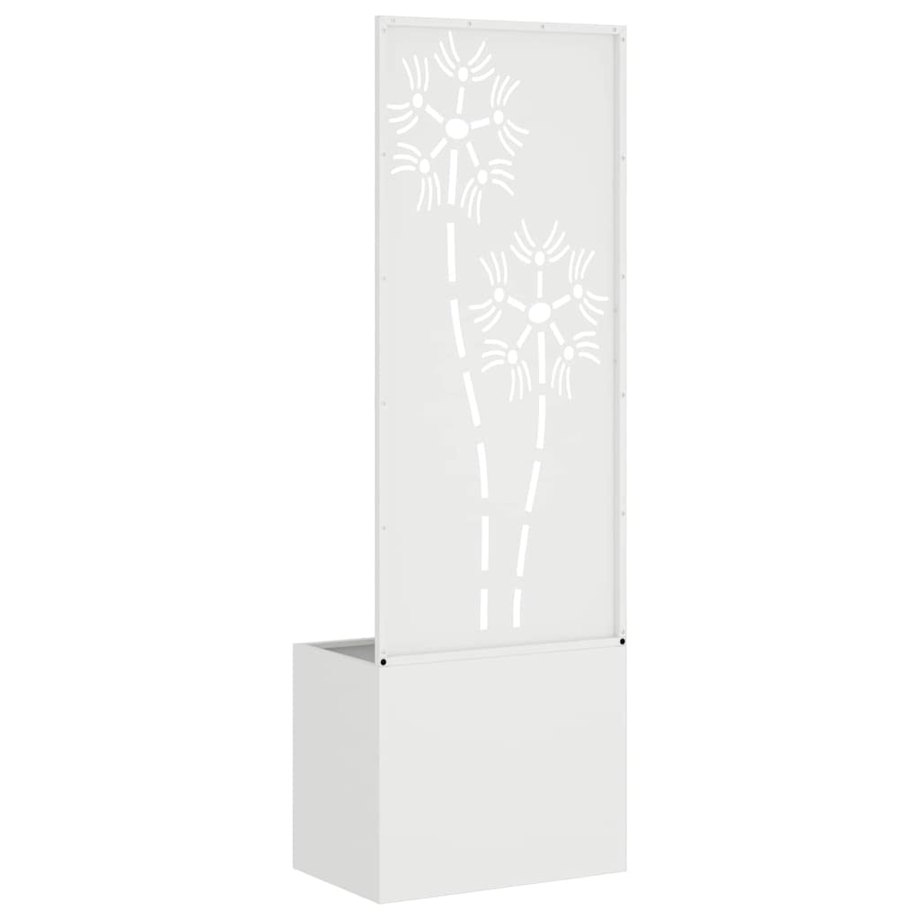 Tuin Privacy Screen Bloemen Wit 50 x 150 cm Koudgewalst staal is nu te koop bij PeponiXL, paradijselijk wonen!