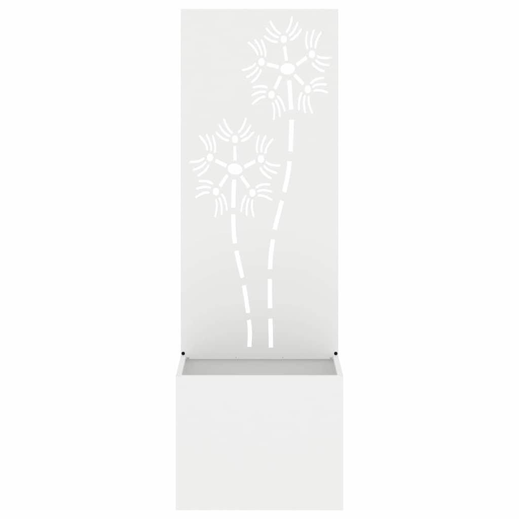 Tuin Privacy Screen Bloemen Wit 50 x 150 cm Koudgewalst staal is nu te koop bij PeponiXL, paradijselijk wonen!