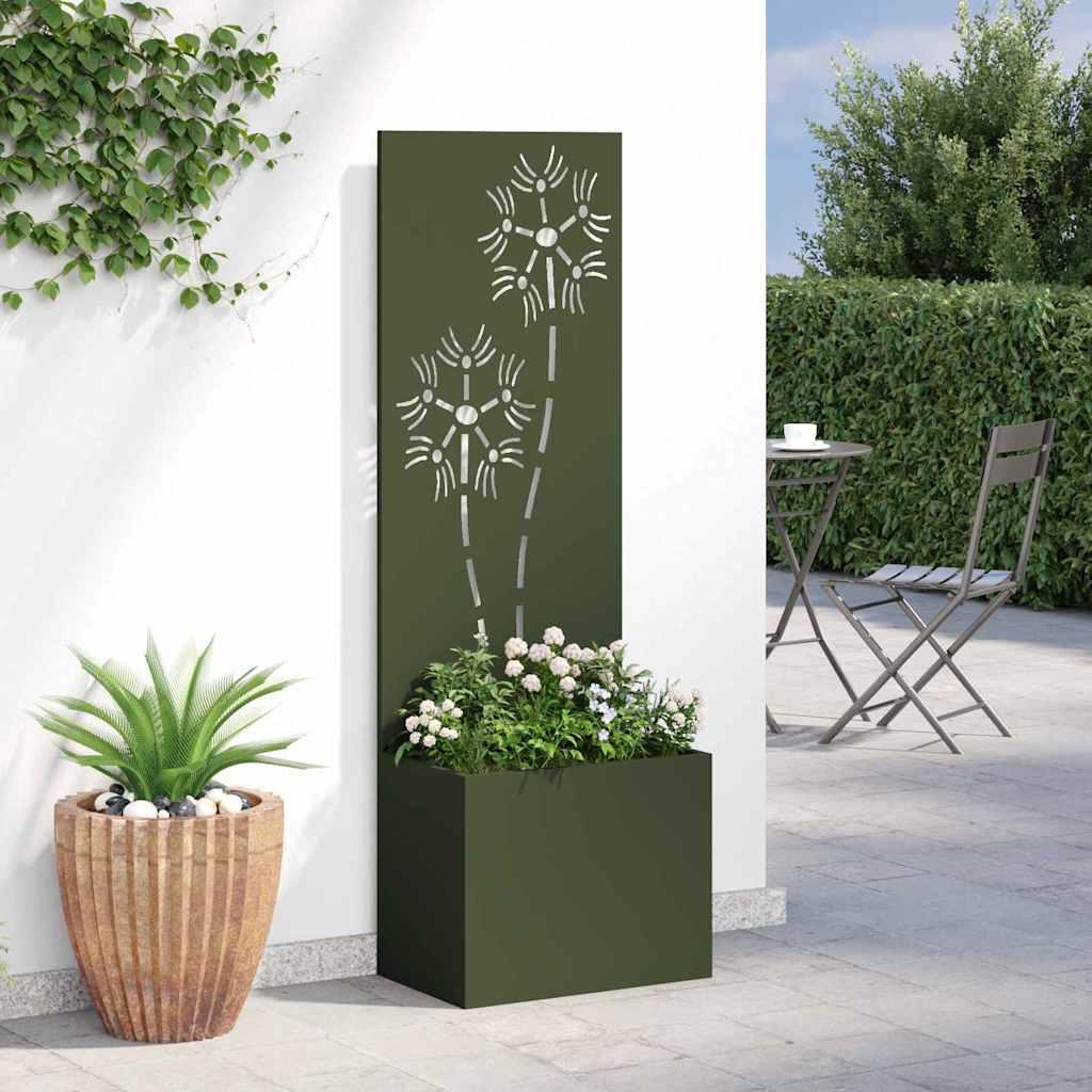 Tuin Privacy Screen Olijfgroen 50 x 140 cm Koudgewalst staal is nu te koop bij PeponiXL, paradijselijk wonen!