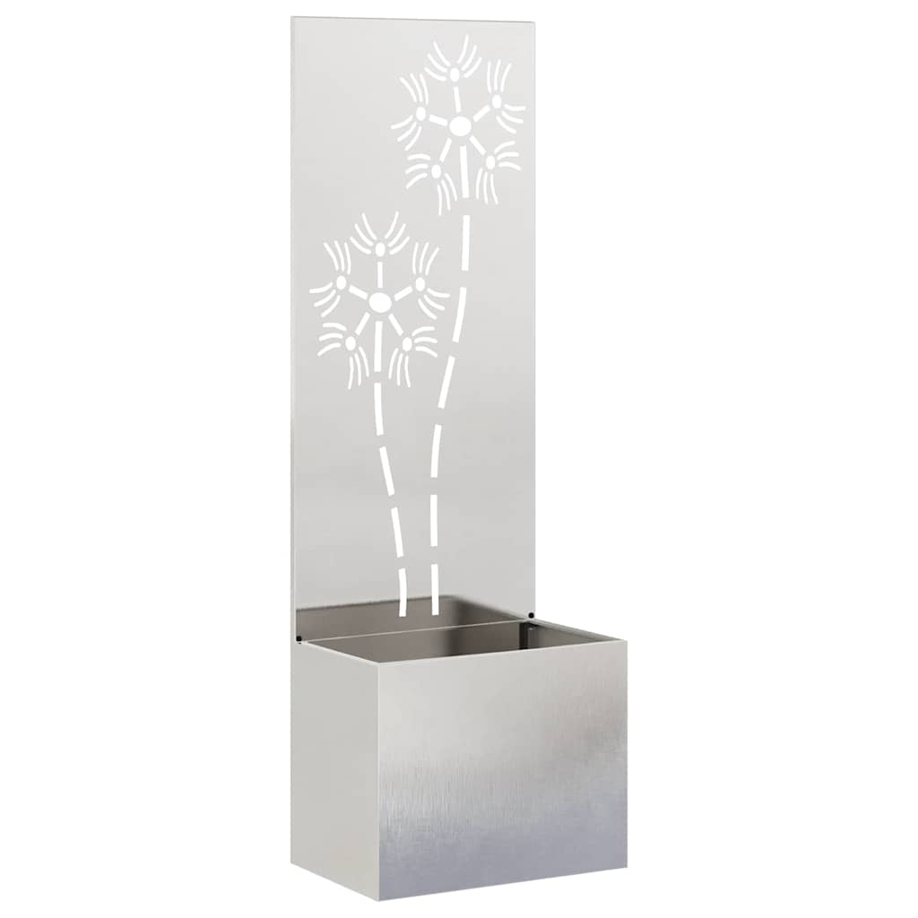 Tuin Privacy Screen Bloemen Zilver 50 x 150 cm Roestvrij staal is nu te koop bij PeponiXL, paradijselijk wonen!