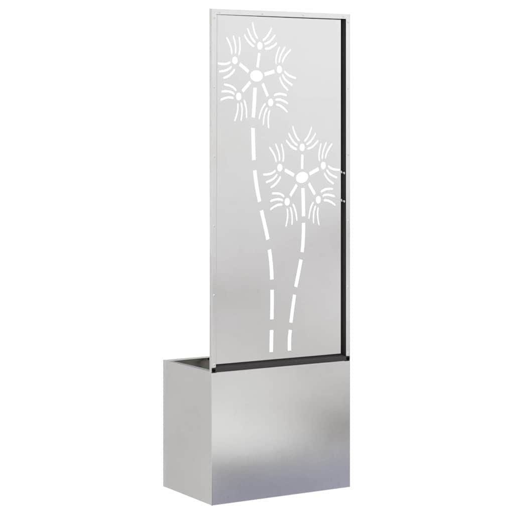 Tuin Privacy Screen Bloemen Zilver 50 x 150 cm Roestvrij staal is nu te koop bij PeponiXL, paradijselijk wonen!