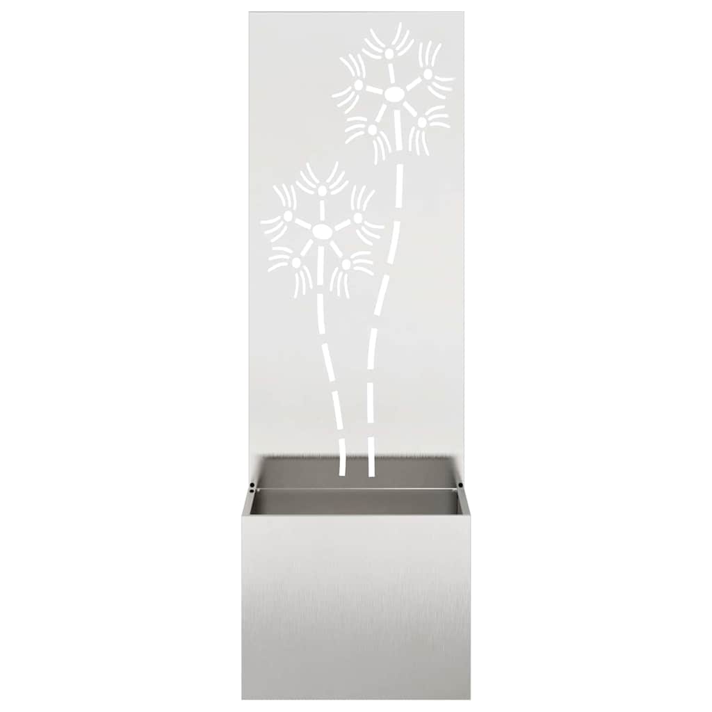 Tuin Privacy Screen Bloemen Zilver 50 x 150 cm Roestvrij staal is nu te koop bij PeponiXL, paradijselijk wonen!