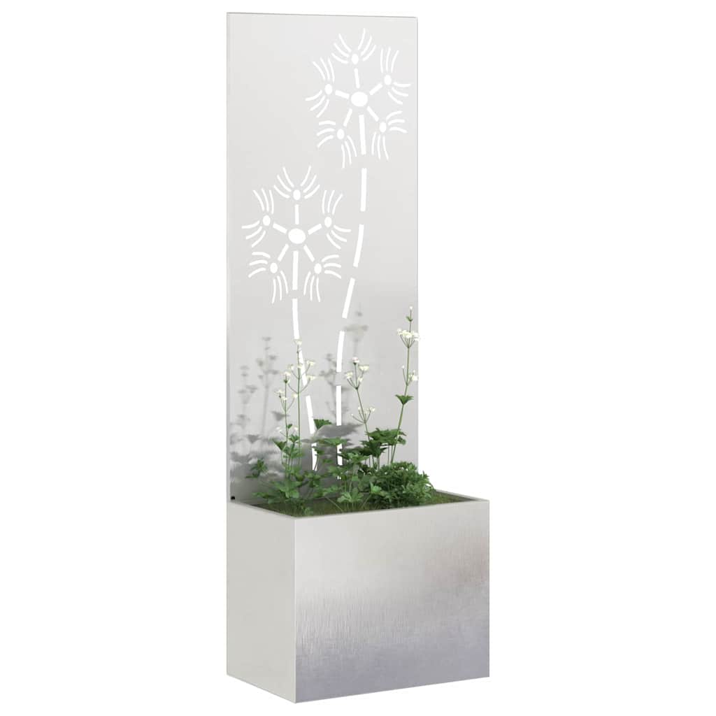 Tuin Privacy Screen Bloemen Zilver 50 x 150 cm Roestvrij staal is nu te koop bij PeponiXL, paradijselijk wonen!